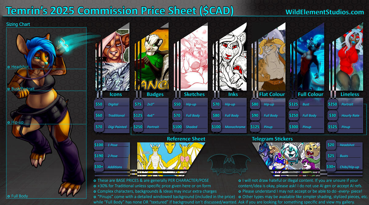 Commission Price Sheet Commission Price Sheet