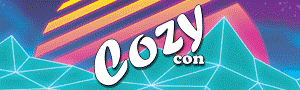 CozyCon Online September 2021 Vaporwave/Synthwave banner ad CozyCon Online September 2021 Vaporwave/Synthwave banner ad